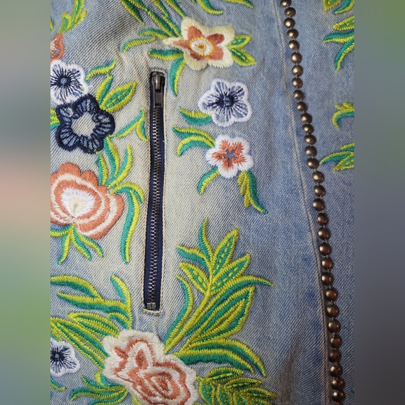 ARATTA Floral Embroidered Denim Jacket. The LUCINDA. MSRP $262 NWT - Picture 9 of 12